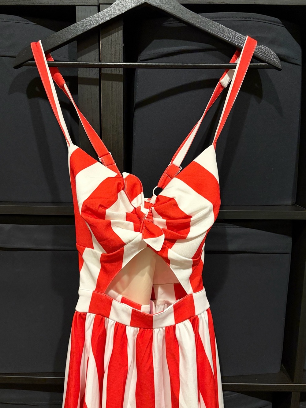 Pinup Couture PUG Renee Dress in Red Mark Stripe SIZE S NWT - Picture 3 of 7